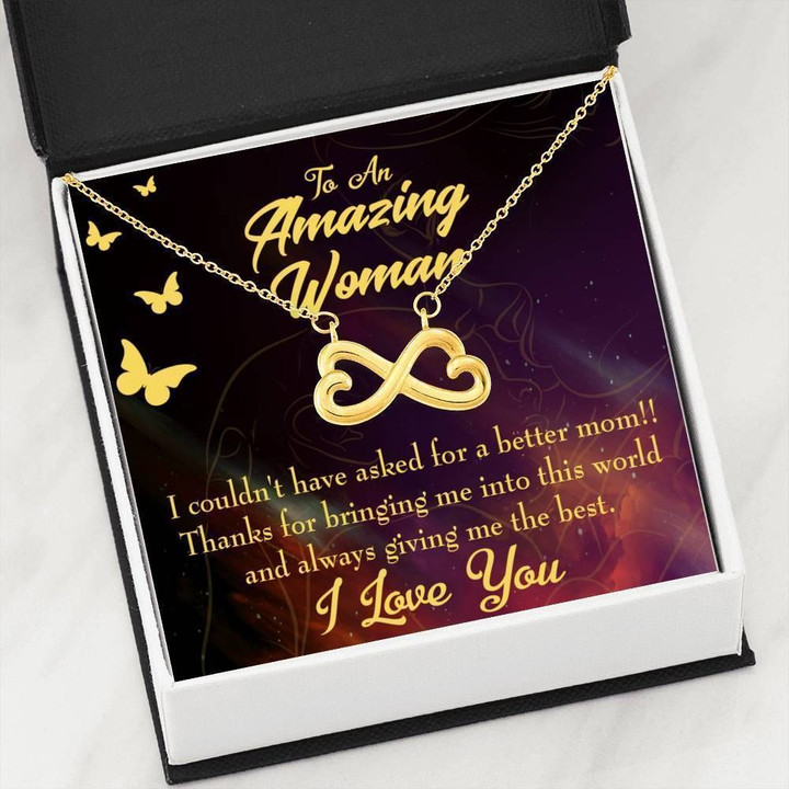 Thank For Giving Me The Best Infinity Heart Necklace Gift For Mom