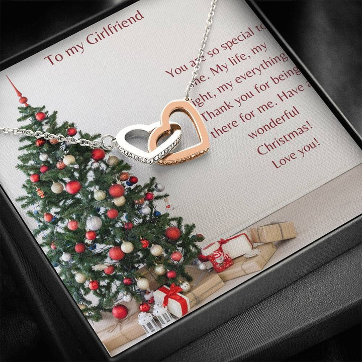 Pine Tree My Everything Interlocking Hearts Necklace Gift For Hers