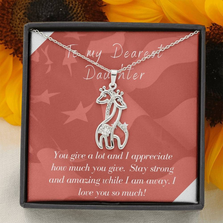 You Give A Lot Giraffe Couple Necklace Gift For Daughter