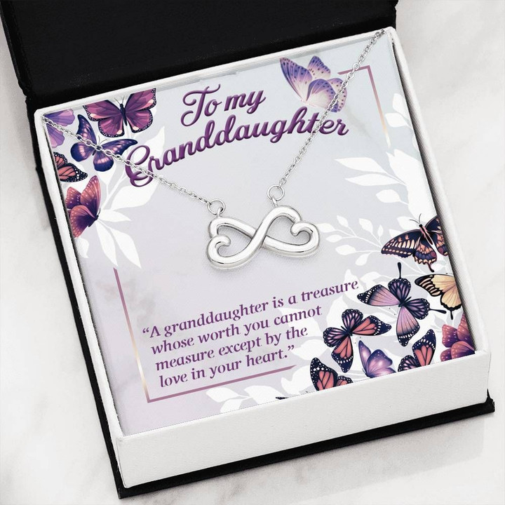 To My Granddaughter Love In Your Heart Infinity Heart Necklace