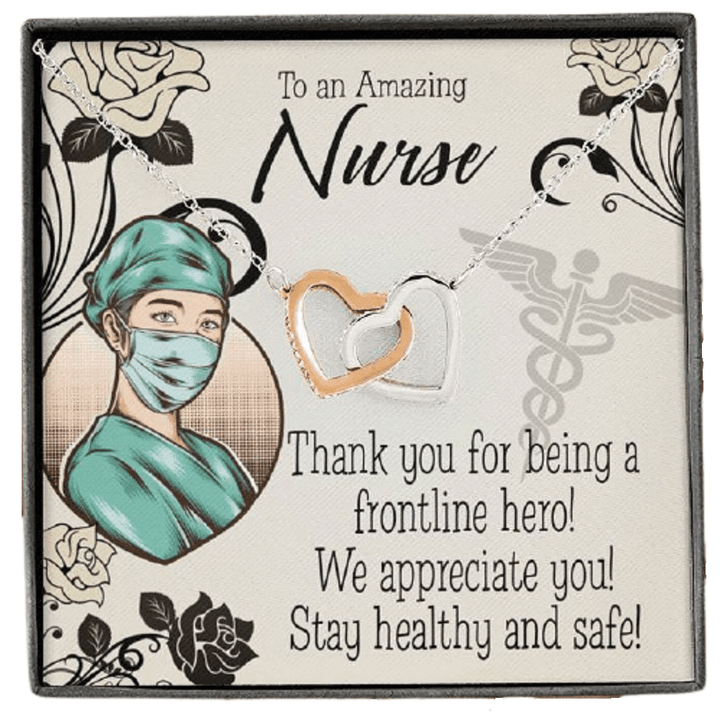 We Appreciate You Interlocking Hearts Necklace Gift For Nurse