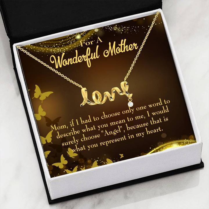 What You Mean To Me Gift For Mother 18K Gold Scripted Love Necklace