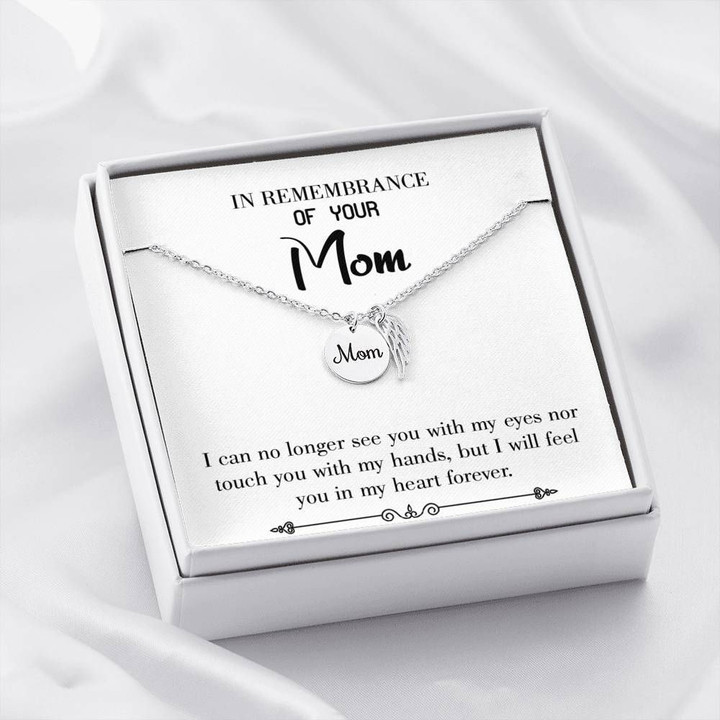 You In My Heart Forever Gift For Angel Mom Remembrance Angel Wing Necklace