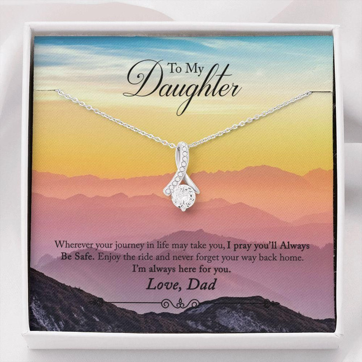 Never Forget Your Way Back Home Dad Gift For Daughter Alluring Beauty Necklace