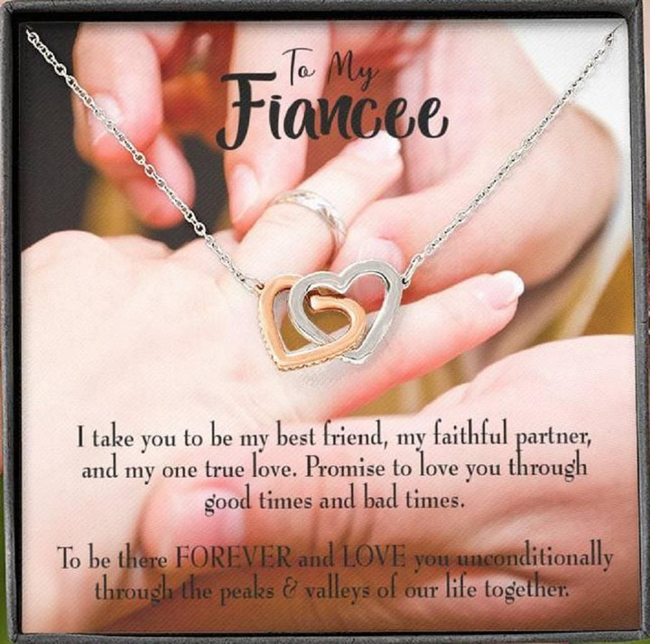 My Faithful Partners Interlocking Hearts Necklace Gift For Fiancee