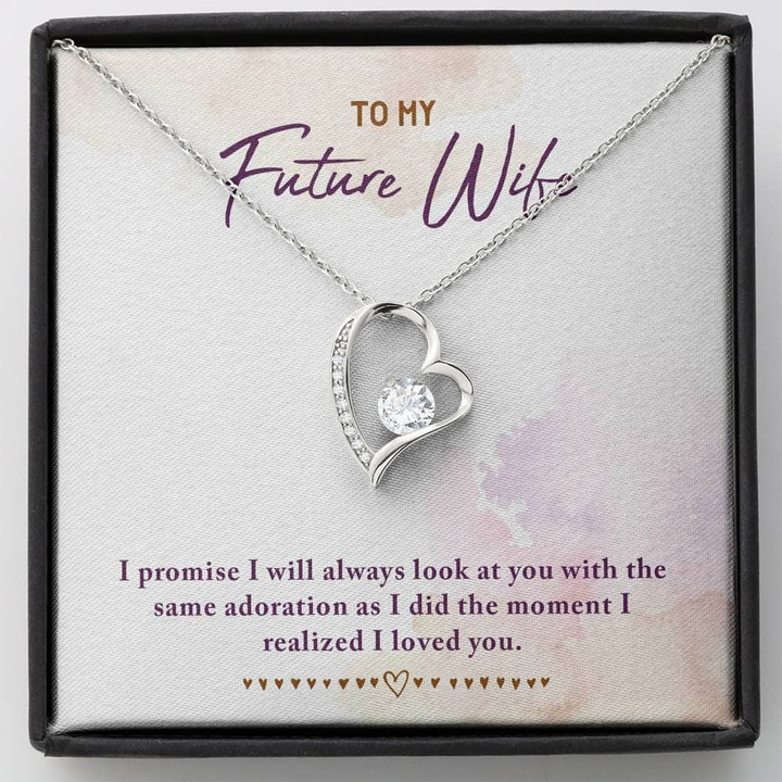Look At You 14k White Gold Forever Love Necklace Gift For Wife Future Wife