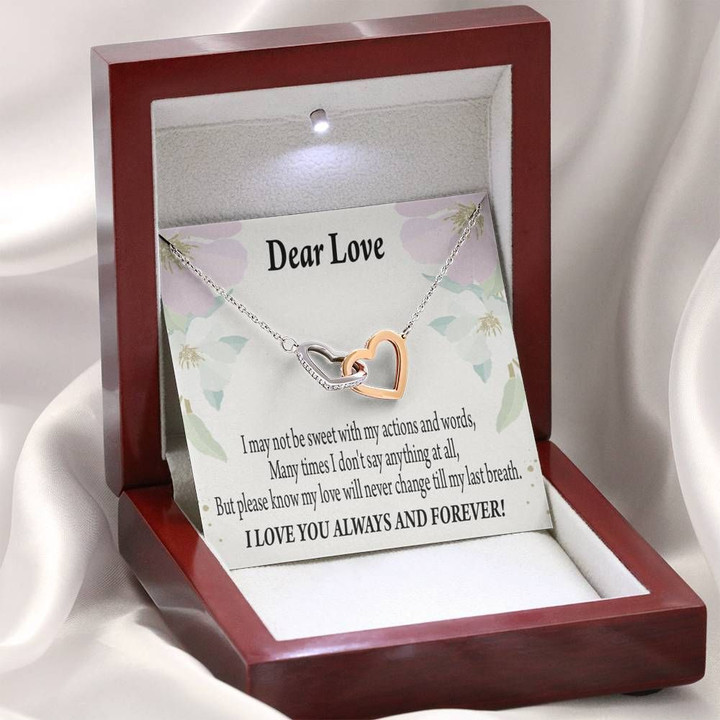 Interlocking Hearts Necklace Gift For Wife Forever In Thoughts