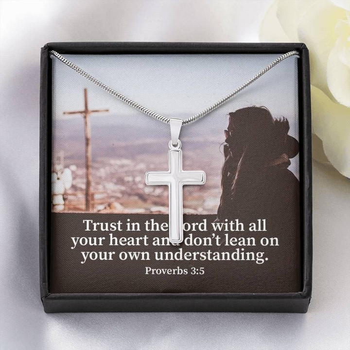 Lean On Your Own Understanding Artisan Crafted Cross Necklace