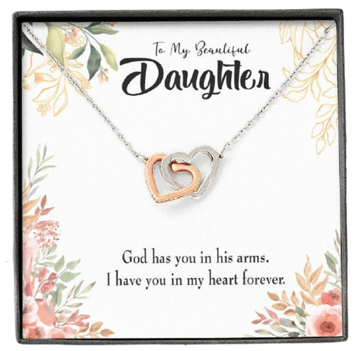 In My Heart Forever Interlocking Hearts Necklace Gift For Daughter