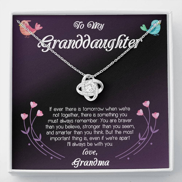 Love Knot Necklace Grandma Gift For Granddaughter You're Braver