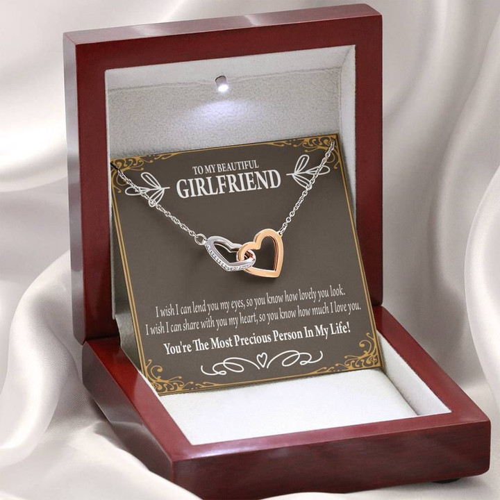 Interlocking Hearts Necklace Gift For Girlfriend You Are Precious