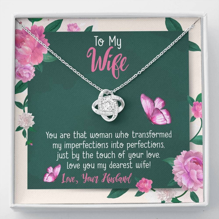 Love You My Dearest Wife Gift For Wife Love Knot Necklace