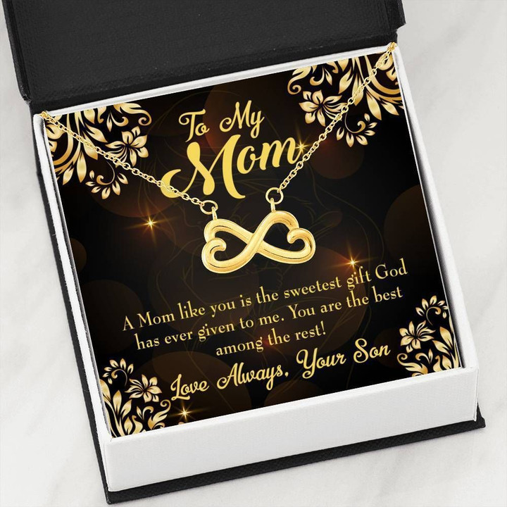 The Sweetest Gift From God Infinity Heart Necklace Gift For Mom