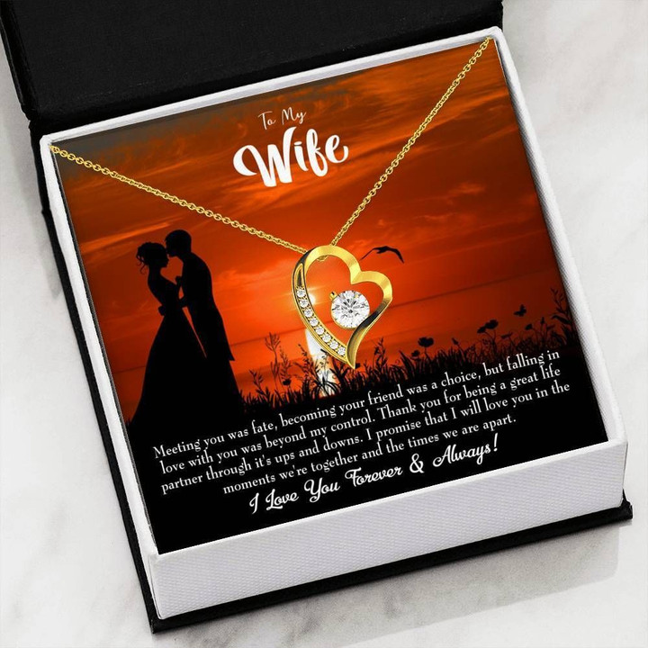 When We Are Apart 18K Gold Forever Love Necklace Gift For Wife Forever Love Necklace Forever Love Necklace