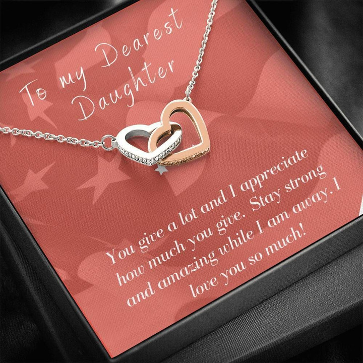 Interlocking Hearts Necklace Gift For Daughter You Give A Lot