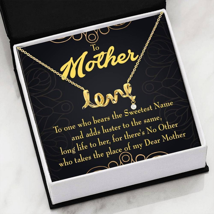 The Sweetest Name Message Card Scripted Love Necklace Gift For Mom