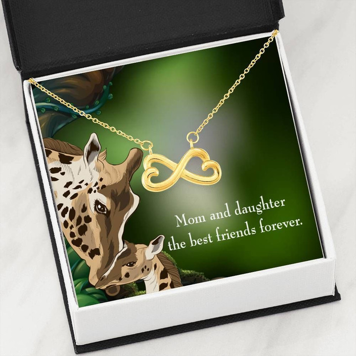 Infinity Heart Necklace Gift For Women Mom And Daughter The Best Friend Giraffe