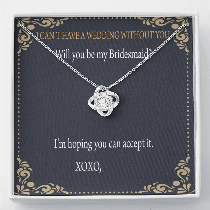 Will You Be My Bridesmaid Love Knot Necklace Gift For Friend