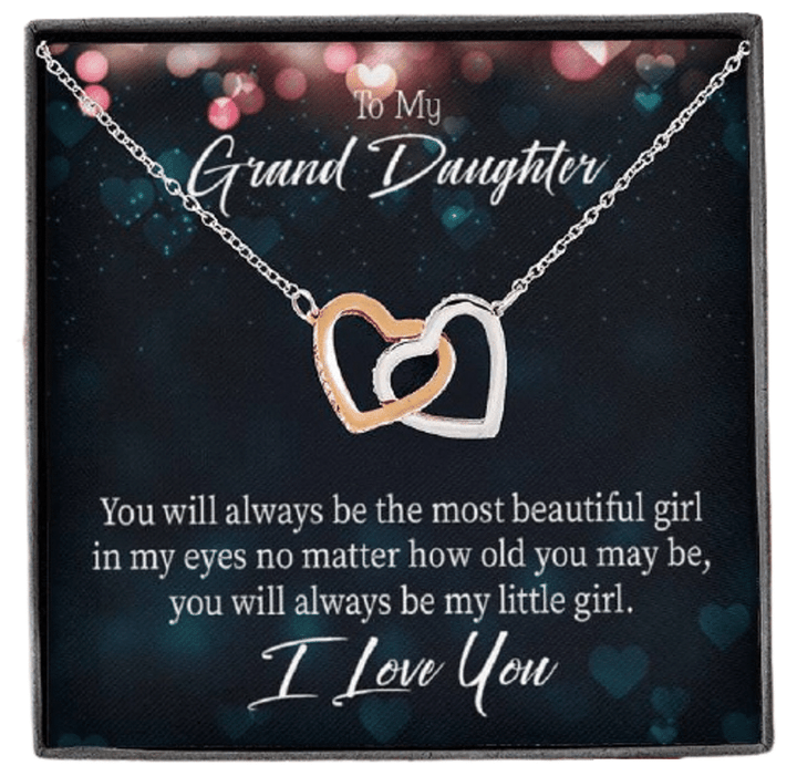 Interlocking Hearts Necklace Gift For Granddaughter Always Be My Little Girl