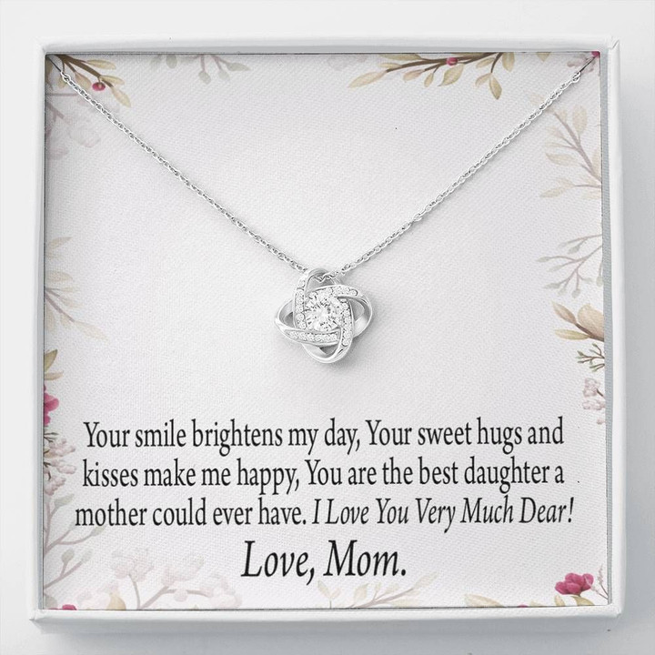 Love Knot Necklace Mom Gift For Daughter Your Smile Brightens My Day