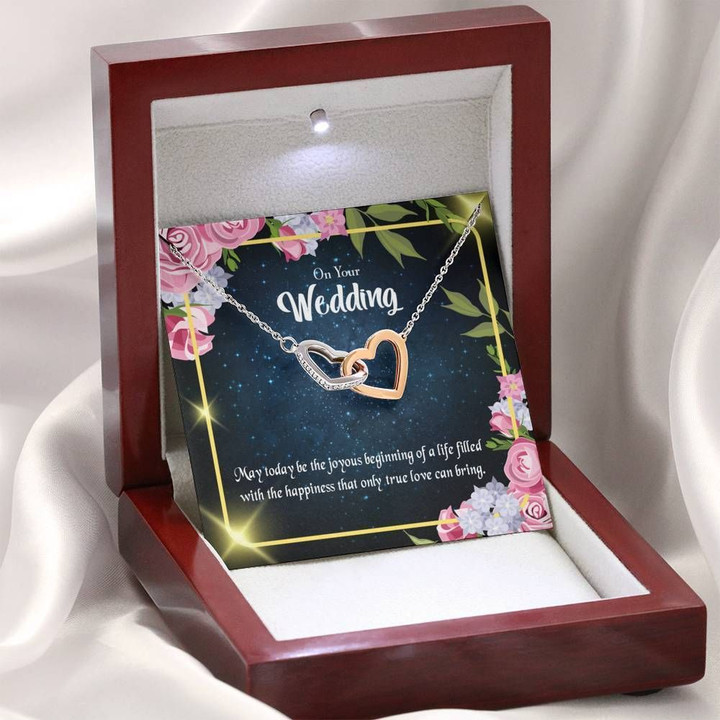 True Love Can Bring Gift For Wife On Wedding Day Interlocking Hearts Necklace