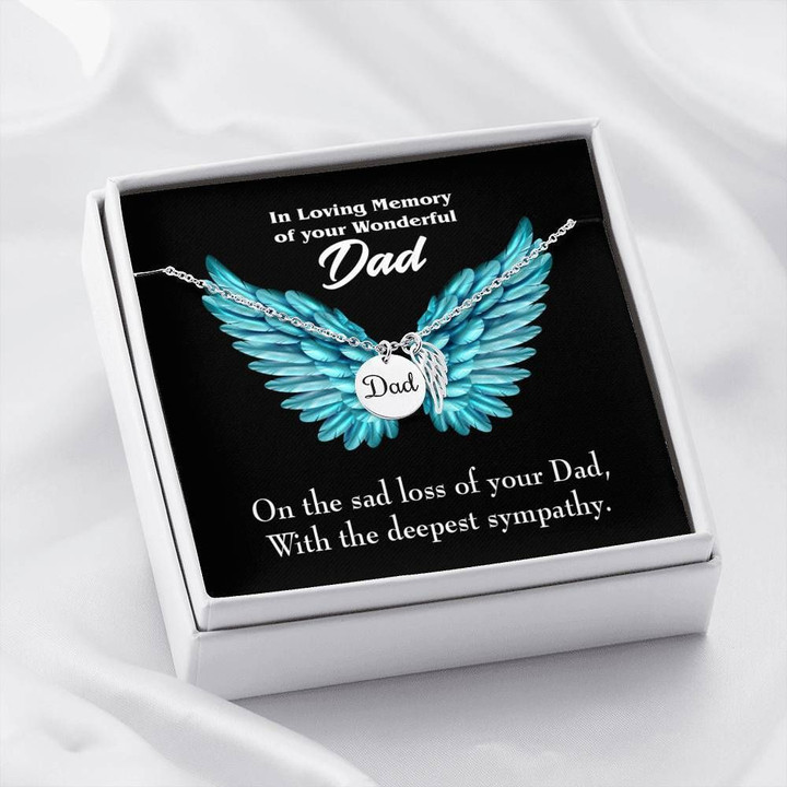 On The Sas Loss Of Your Dad Gift For Angel Dad Remembrance Angel Wing Necklace