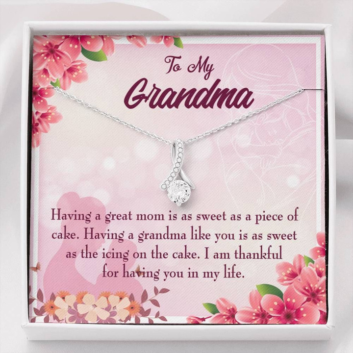 Thankful For Having You In My Life Gift For Grandma 14K White Gold Alluring Beauty Necklace