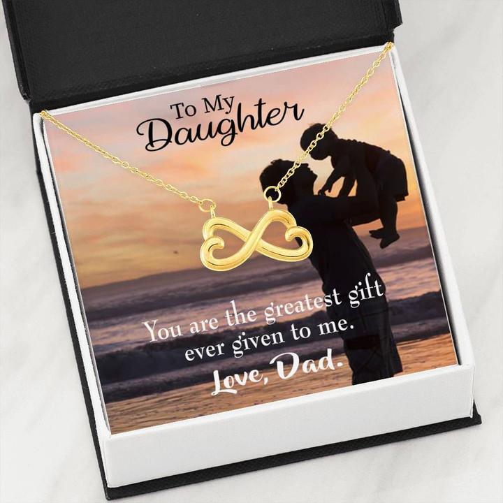 The Greatest Gift Infinity Heart Necklace Dad Gift For Daughter