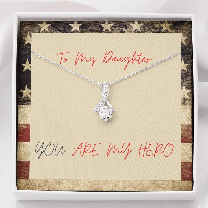 You Are My Hero Gift For Daughter USA Flag Alluring Beauty Necklace