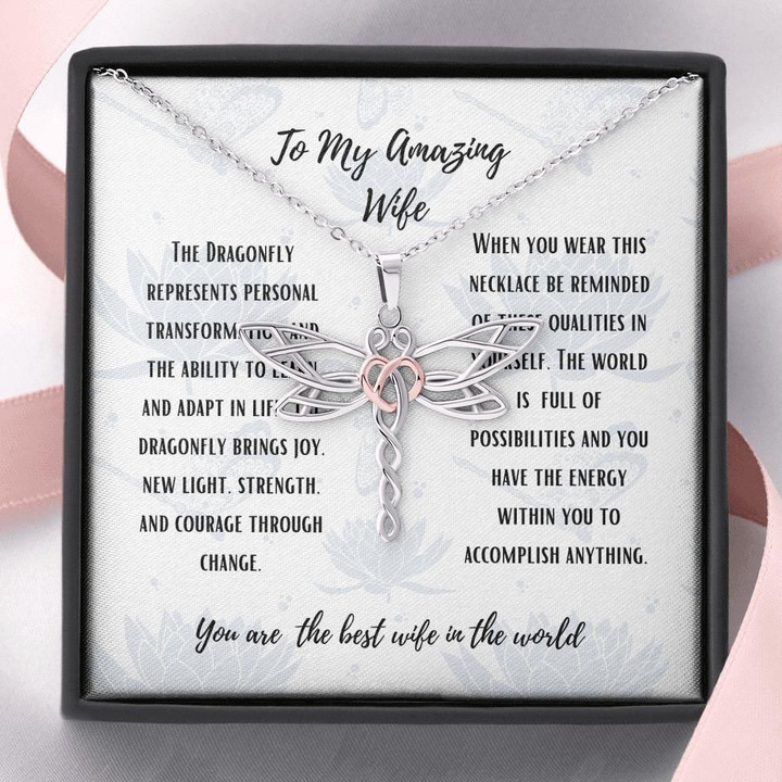 The Best Person In The World Dragonfly Dreams Necklace Gift For Wife