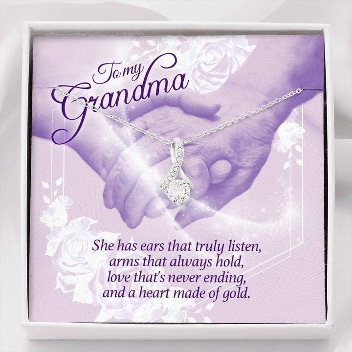She Has Ears That Truly Listen Gift For Grandma Alluring Beauty Necklace