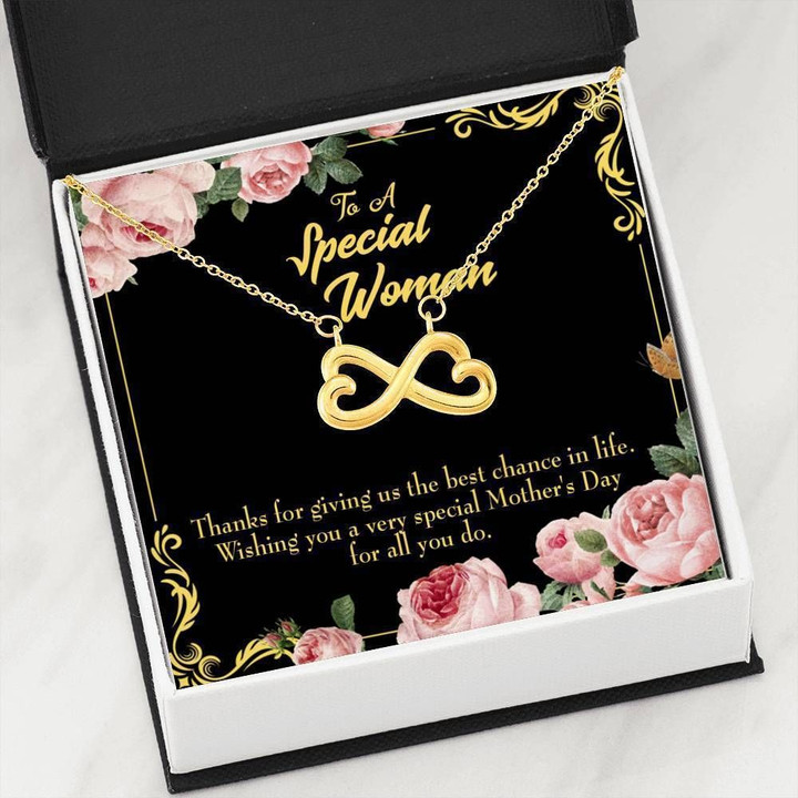 Thank For Giving Me The Best Chance Infinity Heart Necklace Gift For Mom