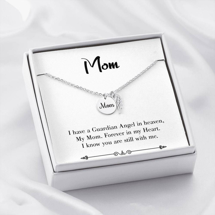 Mom Remembrance Angel Wing Necklace Forever In My Heart