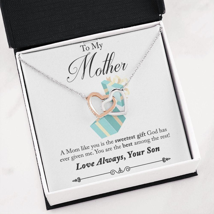 Interlocking Hearts Necklace Son Gift For Mom The Sweetest Gift