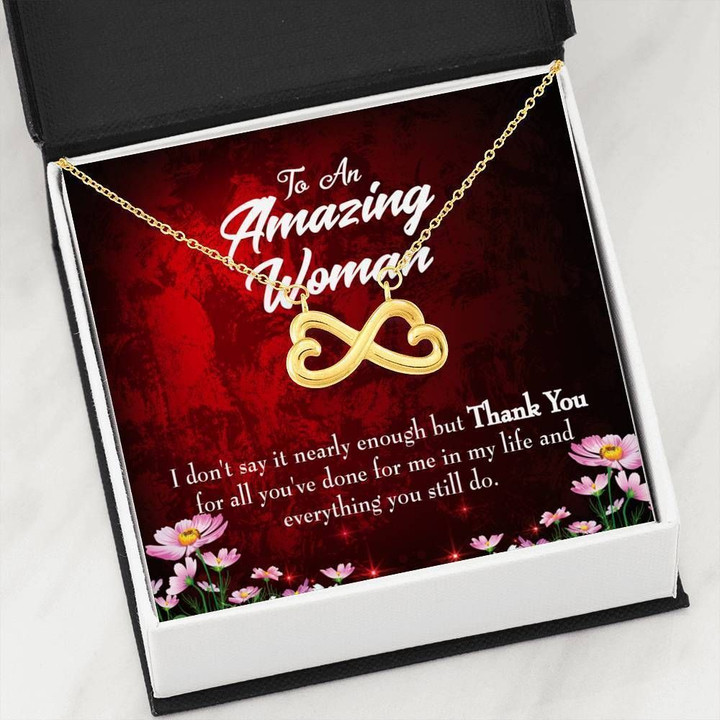 Thank For All You've Done Infinity Heart Necklace Gift For Mom