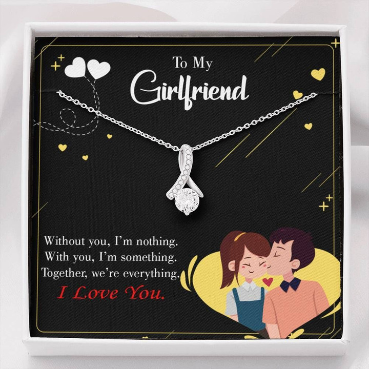Without You Message Card Alluring Beauty Necklace Gift For Hers