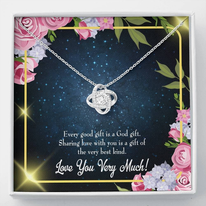 Love You Very Much Gift For Her Love Knot Necklace