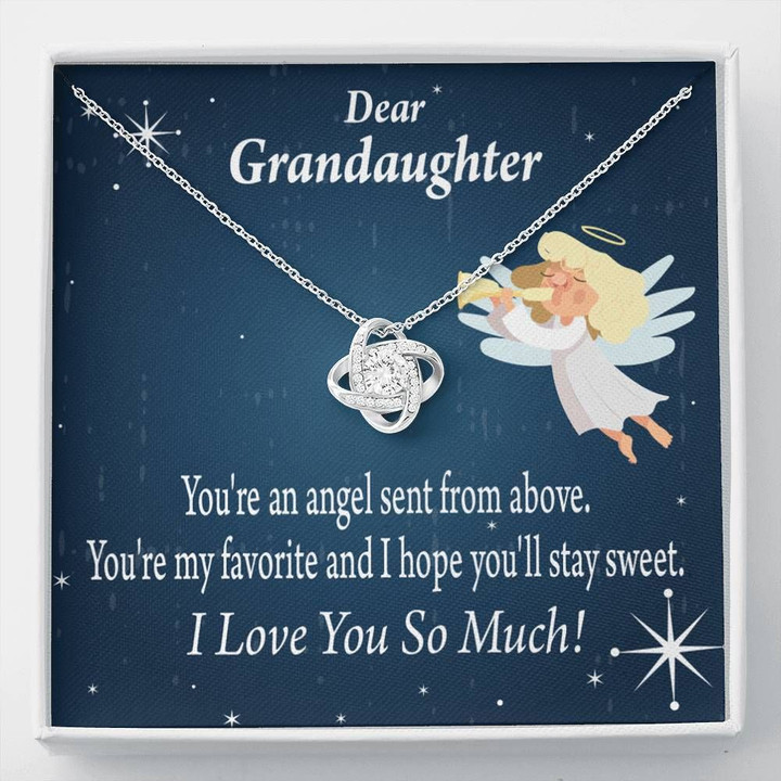 You Are An Angel Sent From Above Gift For Granddaughter Love Knot Necklace