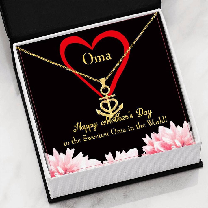 Ome Happy Mother's Day The Sweetest Oma Anchor Necklace
