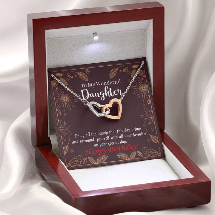 Interlocking Hearts Necklace Gift For Daughter Enjoy The Beauty