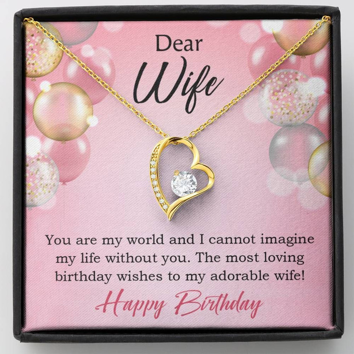 You Are My World Birthday Gift For Wife 18K Gold Forever Love Necklace