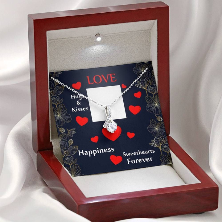 Message Love Hugs And Kisses Gift For Her Alluring Beauty Necklace