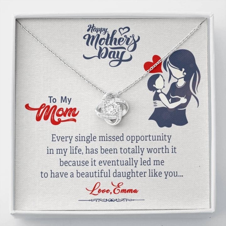 Life Has Been Totally Worth It Gift For Mom Love Knot Necklace