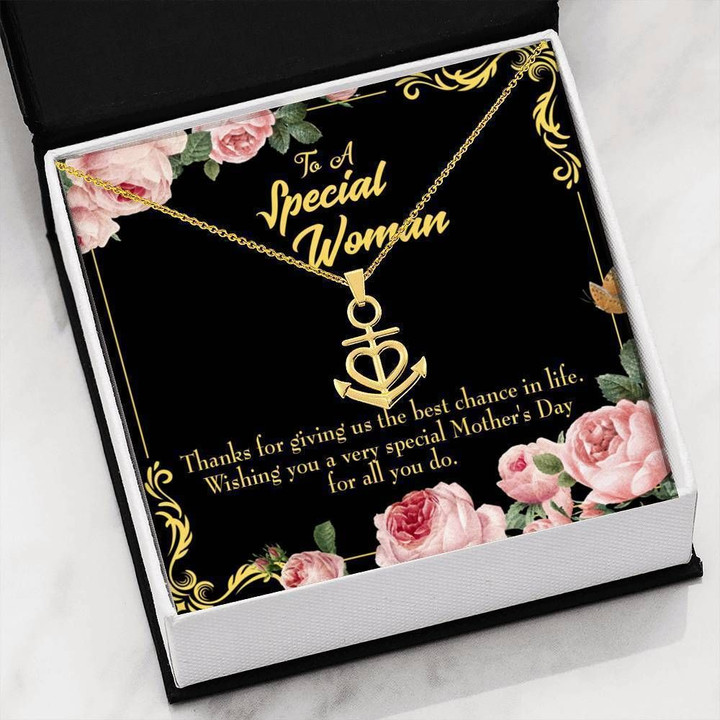 To A Special Woman Wishing You Mom Anchor Necklace
