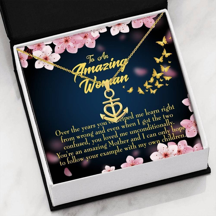 Peach Blossom Gift For Mom You Are An Amazing Anchor Necklace