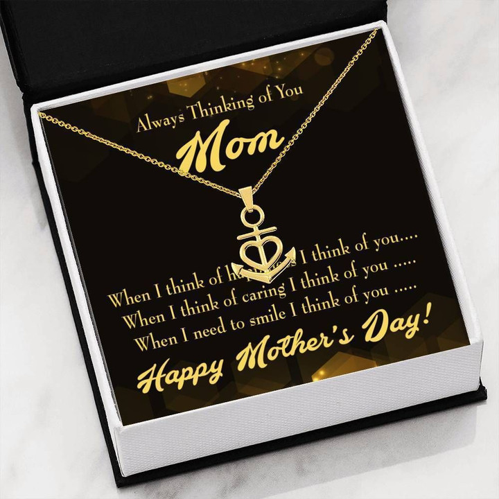 Thinking Of You Mom Happy Mother's Day Anchor Necklace