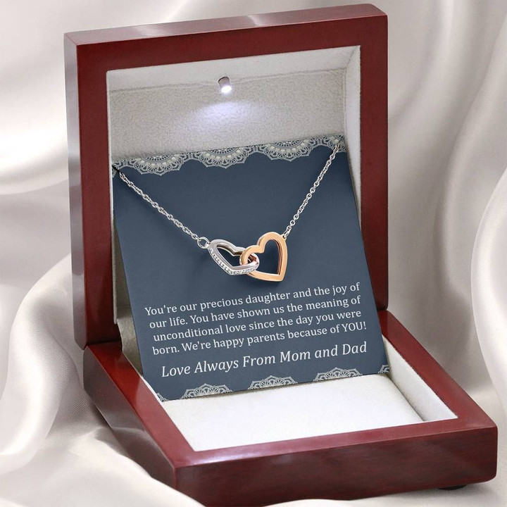 Interlocking Hearts Necklace Gift For Daughter You're Precious