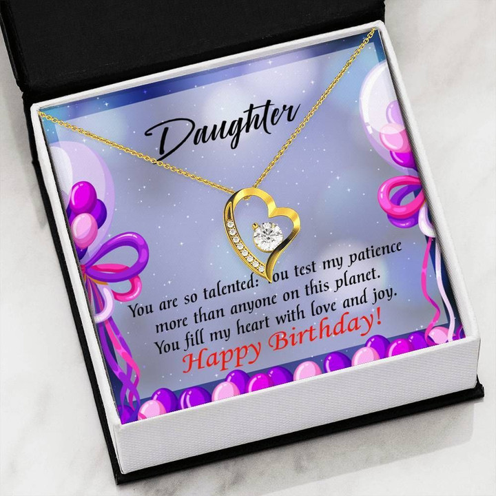 You Fill My Heart With Love And Joy Gift For Daughter 18K Gold Forever Love Necklace