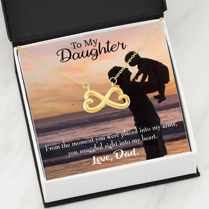 You Are In Dad's Heart Infinity Heart Necklace Dad Gift For Daughter