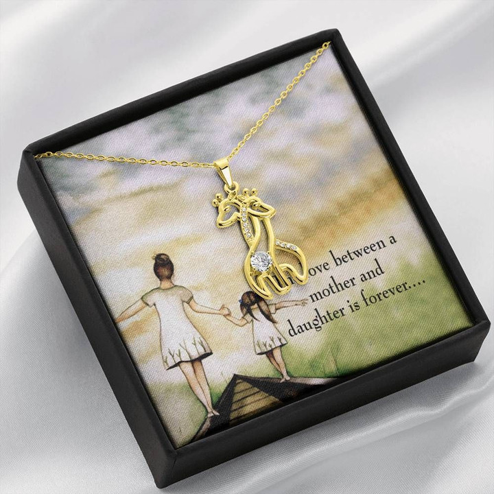 To My Daughter Love Between A Mother And Daughter Giraffe Couple Necklace